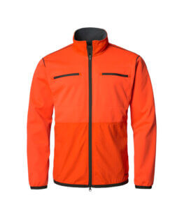 chaqueta cortaviento naranja de alta visibilidad turopadecaza