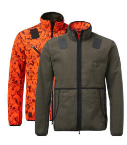 chaqueta polar reversible cortaviento naranja de alta visibilidad