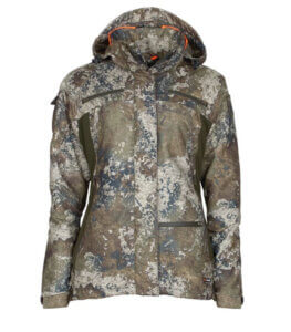 chaqueta de caza de mujer camuflaje impermeable