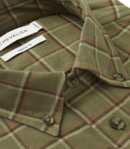 Heron Camisa de Flanela Hombre Field Green