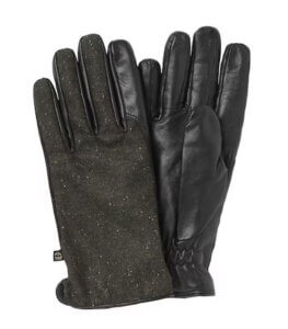 guantes de tweed y cuero para hombre