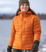 chaqueta plumifero de mujer color naranja