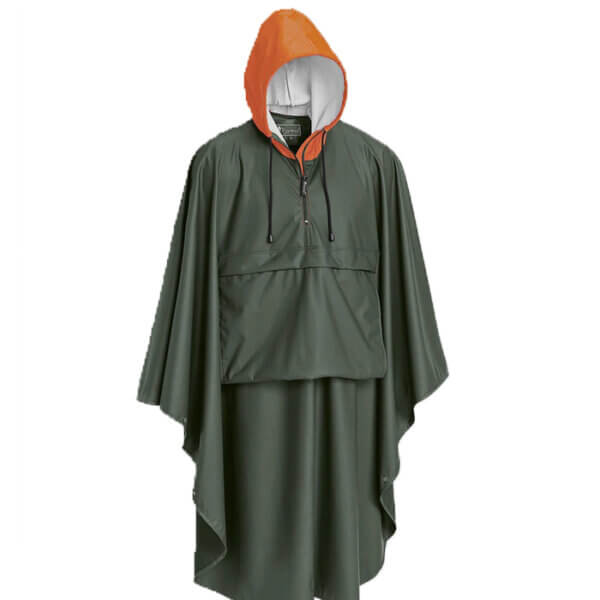 poncho verde impermeable