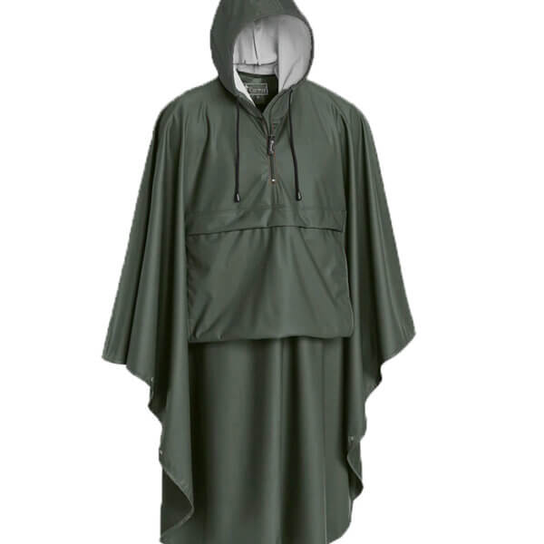 poncho verde impermeable