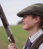 gorra inglesa de tweed de mujer